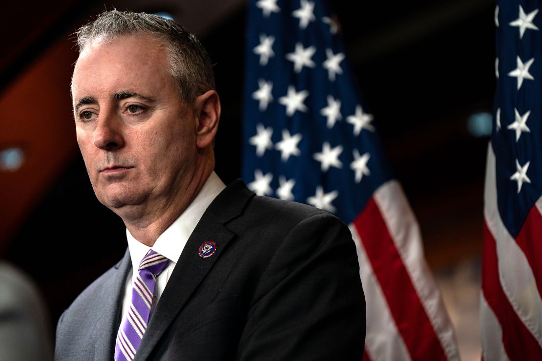 Rep. Brian Fitzpatrick (R-PA) is seen during a news conference on Capitol Hill on March, 6 2024 in Washington, DC. The bipartisan news conference discussed foreign aid funding for Ukraine, Israel and Taiwan.
