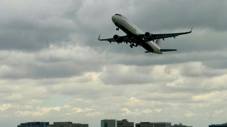 An Aeroplane is taking off from Los Angeles International AirPort (LAX) in Los Angeles, California, on March 6, 2024.