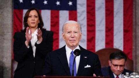 WASHINGTON, DC - MARCH 7: U.S. President Joe Biden delivers the annual State of the Union address before a joint session of Congress in the House chamber at the Capital building on March 7, 2024 in Washington, DC. This is Biden's final address before the November general election.  (Photo by Shawn Thew-Pool/Getty Images)