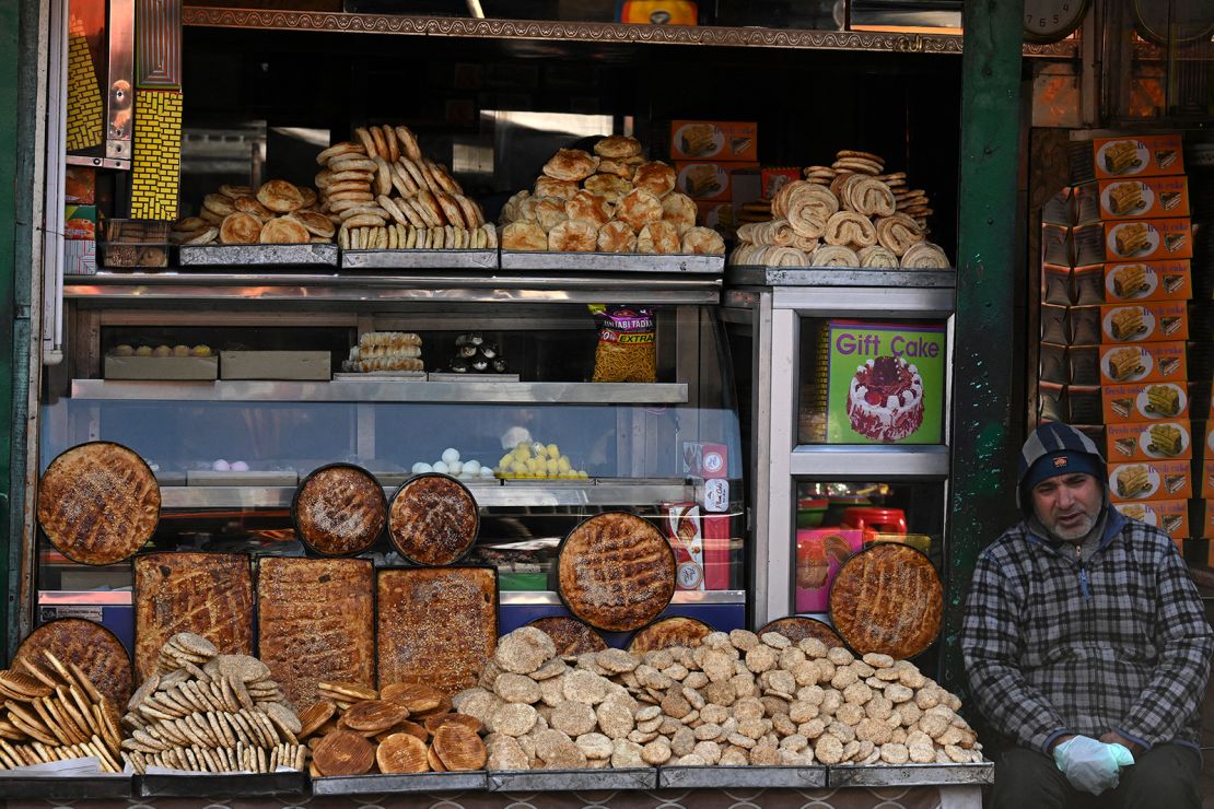 Some kandurs, like the one pictured here, sell sweets like cake alongside their breads.