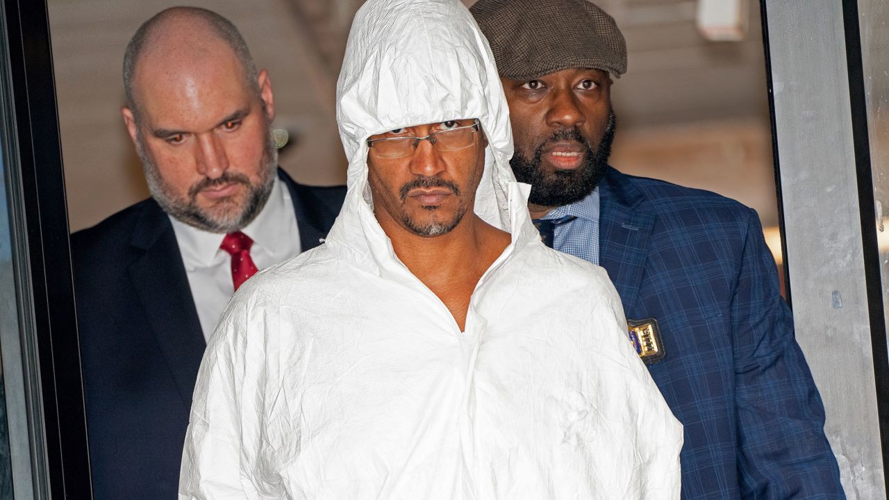 UNITED STATES -March 7: "I'm Innocent", yelled 48yr old Sheldon Johnson, Suspect in the Murder and dismemberment of victim 44yr old Collin Small, as he was being taken from the NYPD 44th Precinct in the Bronx on Thursday March 7, 2024. 1311. (Photo by Theodore Parisienne for NY Daily News via Getty Images)