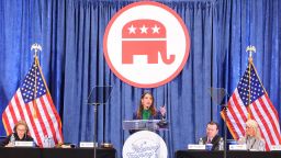 Outgoing Republican National Committee Chairwoman Ronna McDaniel speaks at the RNC Spring meeting on March 8, 2024, in Houston, Texas.