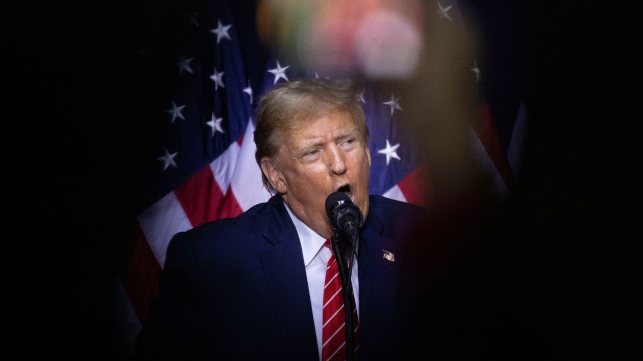Former President Donald Trump speaks during a "Get Out The Vote" rally at the Forum River Center in Rome, Georgia, on Saturday, March 9, 2024.
