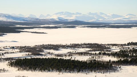 KIRUNA, SWEDEN - MARCH 07: A general view of the frozen landscape outside the city on March 07, 2024 in Kiruna, Sweden. Kiruna is the northernmost city in Sweden, situated in the province of Lapland. (Photo by Leon Neal/Getty Images)