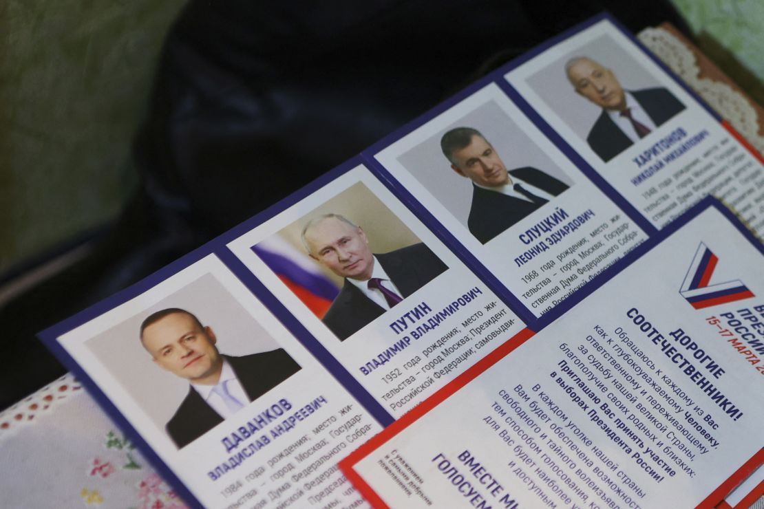 A leaflet displays the four presidential candidates.