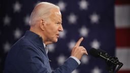 WALLINGFORD, PENNSYLVANIA - MARCH 08: President Joe Biden speaks during a campaign event on March 08, 2024 in Wallingford, Pennsylvania. (Photo by Spencer Platt/Getty Images)