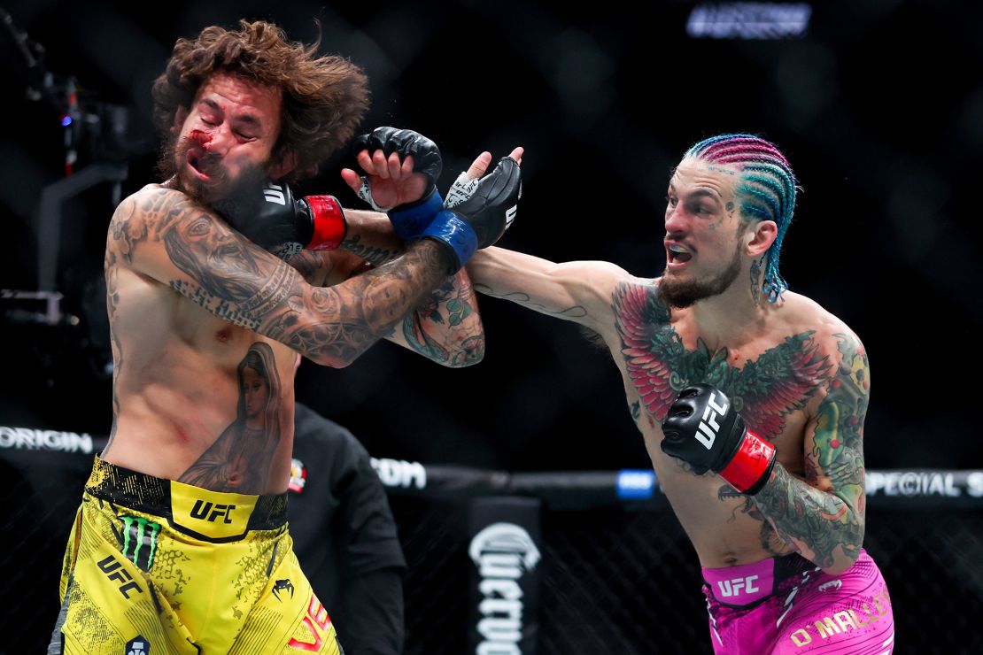 O'Malley defeated Marlon Vera (left) at UFC 299 on March 9, 2024 in Miami, Florida.