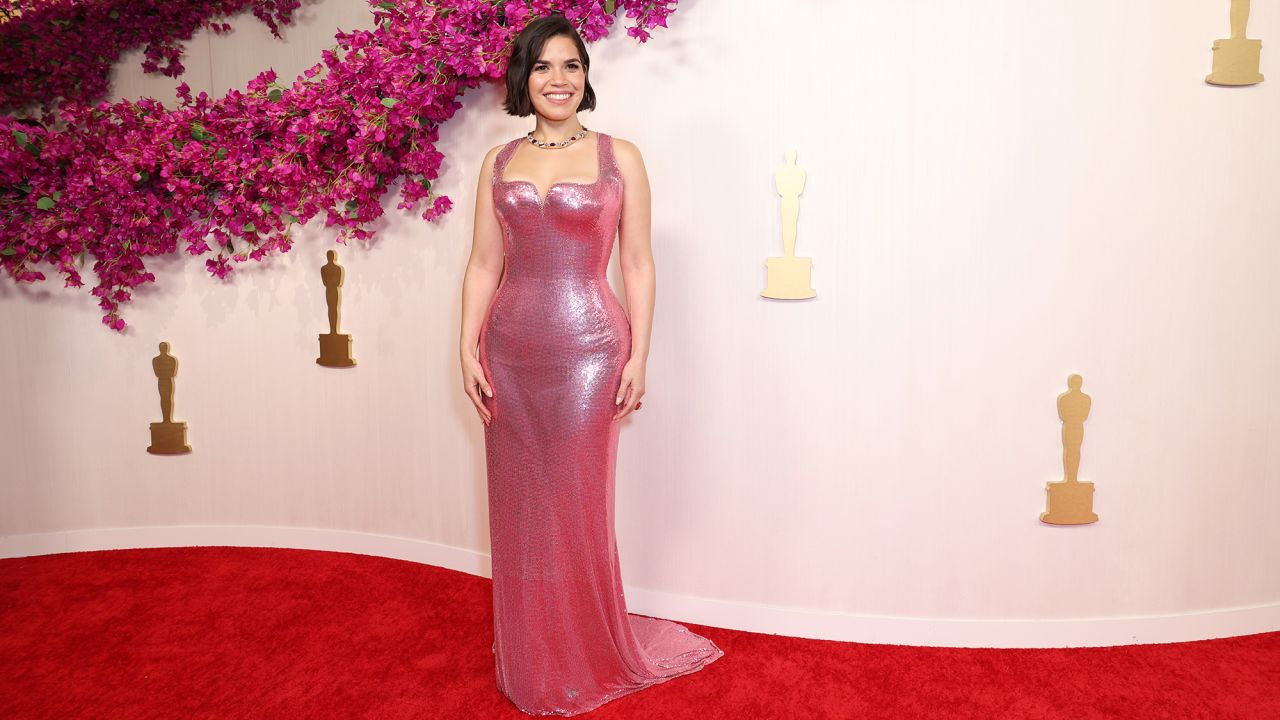 HOLLYWOOD, CALIFORNIA - MARCH 10: America Ferrera attends the 96th Annual Academy Awards on March 10, 2024 in Hollywood, California. (Photo by JC Olivera/Getty Images)