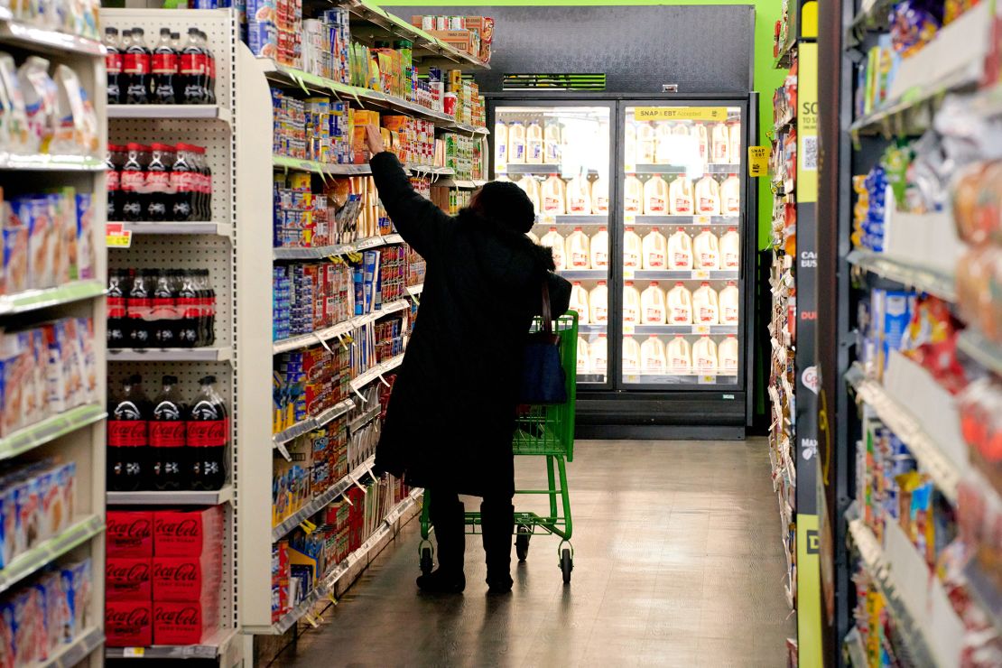 A shopper inside a Dollar General Market store in Saddlebrook, New Jersey, on February 29.