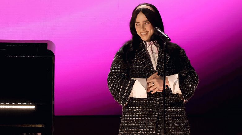 HOLLYWOOD, CALIFORNIA - MARCH 10: Billie Eilish performs onstage during the 96th Annual Academy Awards at Dolby Theatre on March 10, 2024 in Hollywood, California. (Photo by Kevin Winter/Getty Images)