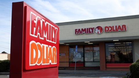 FAIRFIELD, CALIFORNIA - MARCH 13: A sign is posted in front of a Family Dollar store on March 13, 2024 in Fairfield, California. Dollar Tree announced plans to close nearly 1,000 of its underperforming Family Dollar stores across the U.S. (Photo by Justin Sullivan/Getty Images)