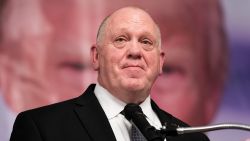 Tom Homan delivers the keynote speech at the Columbiana County Lincoln Day Dinner in Salem, Ohio on Friday, March 15, 2024.