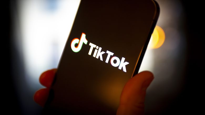 The TikTok logo is seen on a mobile device in this photo illustration on 16 March, 2024 in Warsaw, Poland.