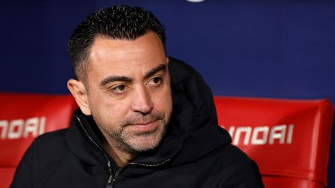 Barcelona's Spanish coach Xavi is pictured before the Spanish league football match between Club Atletico de Madrid and FC Barcelona at the Metropolitano stadium in Madrid on March 17, 2024.