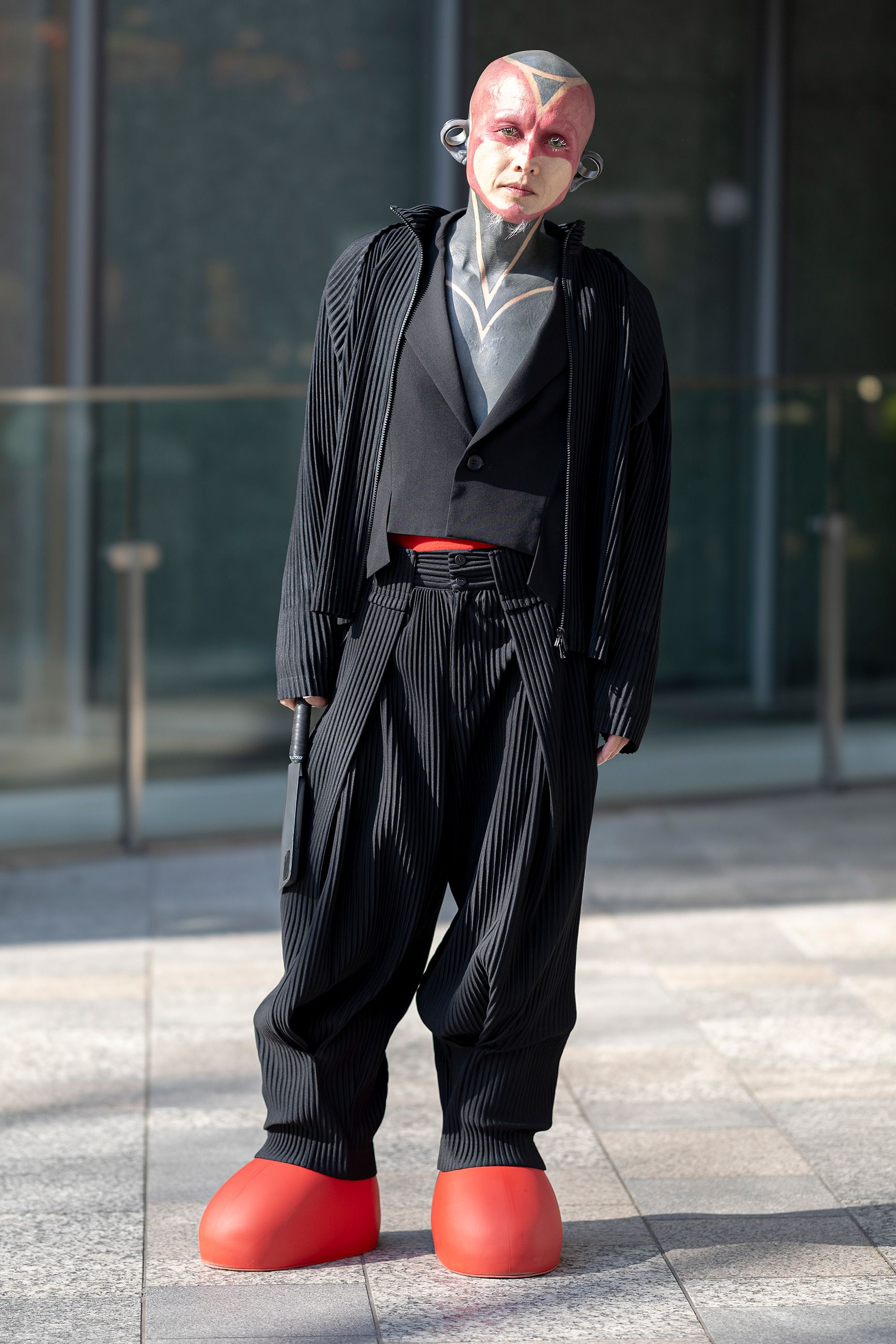 Daikokudou Nero combined garments by Issey Miyake and Yohji Yamamoto with a pair of MSCHF’s viral Big Red Boots. “I don’t know,” he said, when asked about Japan's latest fashion trends. “I just wear what I want, so I don’t pay attention.”