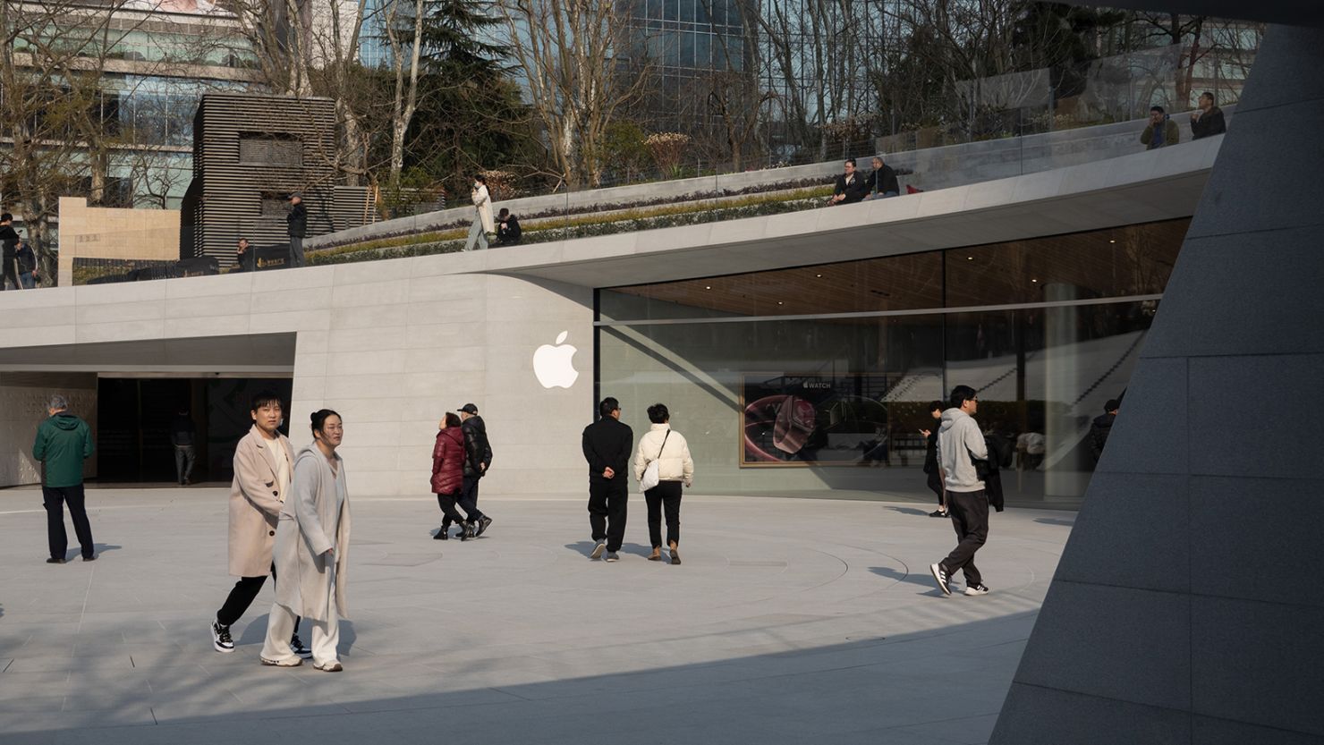 Apple's newest flagship store has opened in Shanghai.