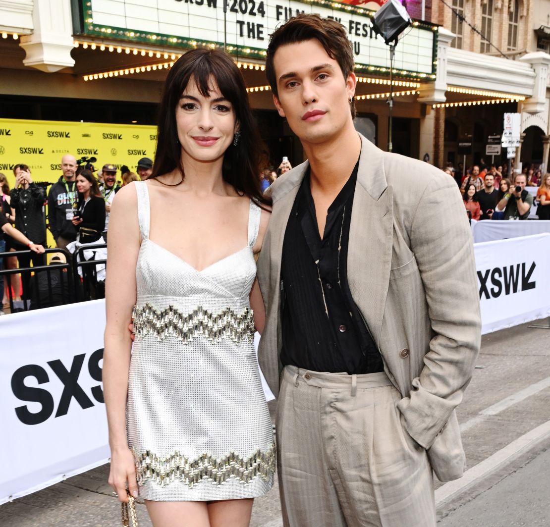 Anne Hathaway and Nicholas Galitzine attend "The Idea Of You" World Premiere during SXSW at The Paramount Theater on March 16, 2024 in Austin, Texas.