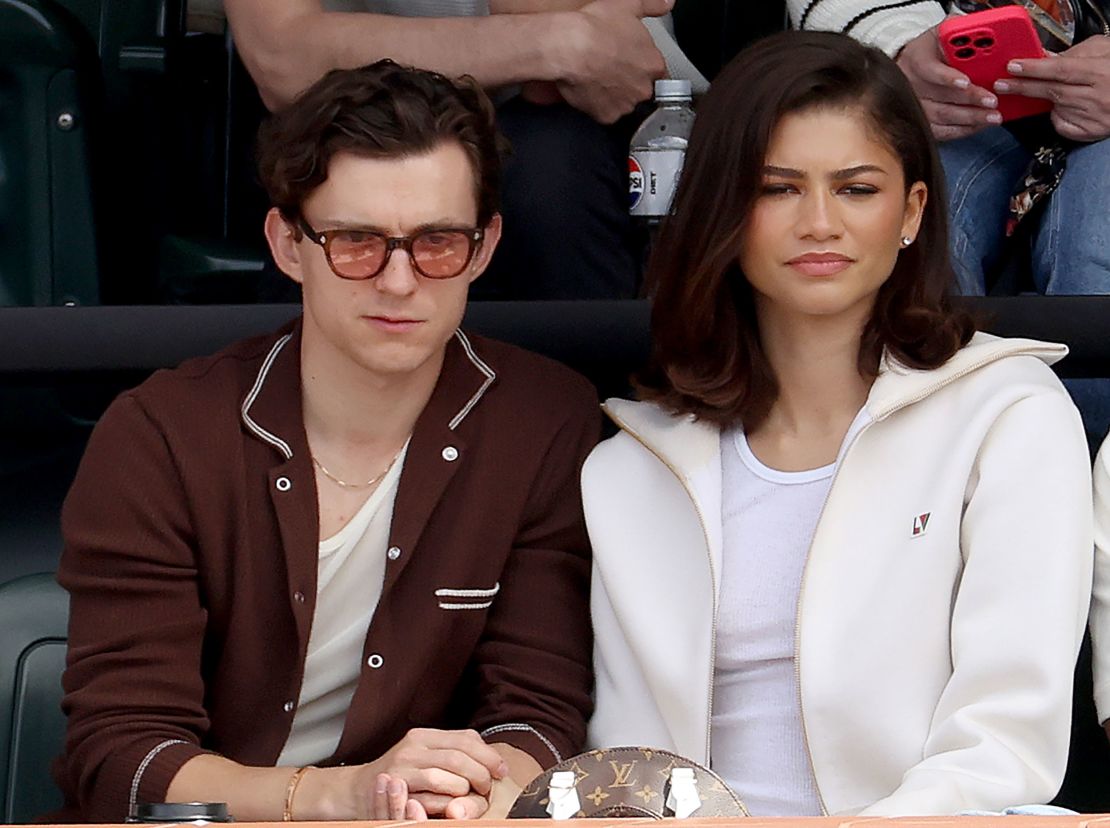 Tom Holland and Zendaya at a tennis match in Palm Springs, California in March.