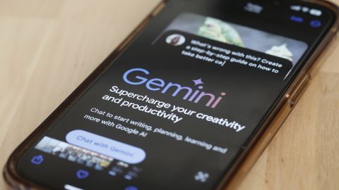 In this photo illustration, Gemini Ai is seen on a phone on March 18, 2024 in New York City.