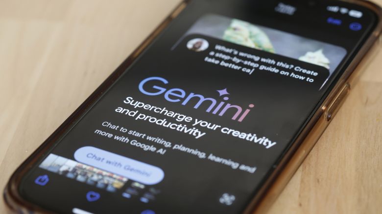 In this photo illustration, Gemini Ai is seen on a phone on March 18, 2024 in New York City.