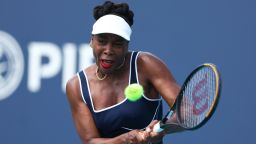 Venus Williams during her singles match against Diana Shnaider of Russia at the Miami Open on March 19, 2024.