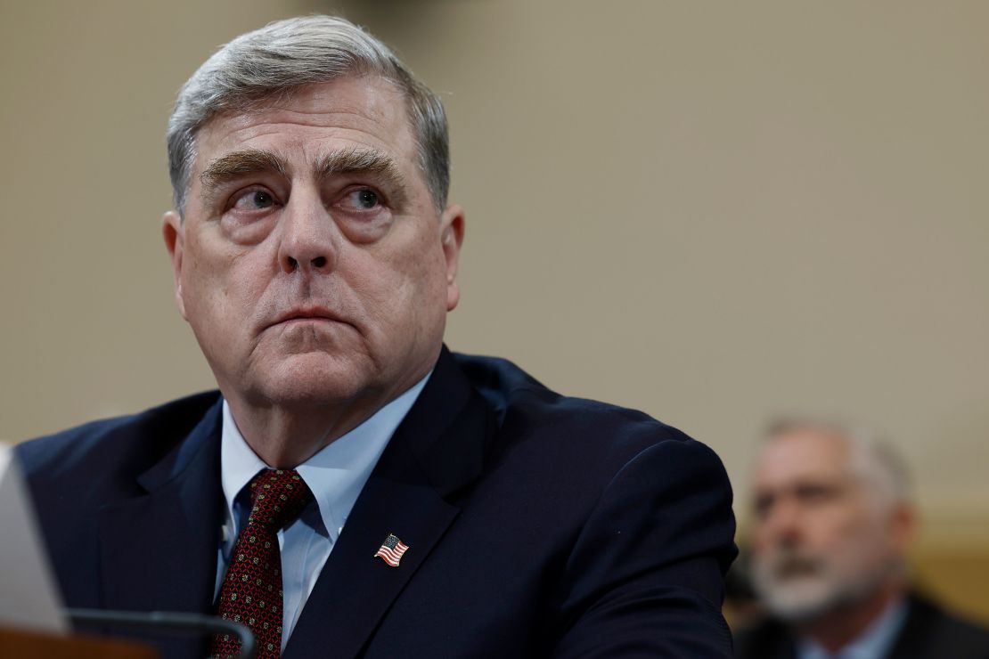 Former Chairman of the Joint Chiefs of Staff Gen. Mark Milley speaks during a hearing with the House Foreign Affairs Committee in the Rayburn House Office Building on March 19, 2024, in Washington, DC.