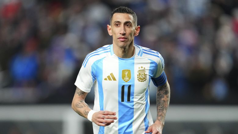 Angel Di Maria #11 of Argentina looks on against El Salvador in the first half of the international friendly at Lincoln Financial Field on March 22, 2024 in Philadelphia, Pennsylvania.