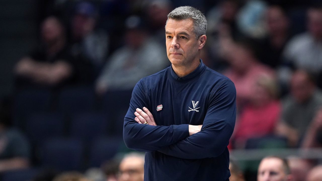 DAYTON, OHIO - MARCH 19: Head coach Tony Bennett of the Virginia Cavaliers looks on during the second half against the Colorado State Rams in the First Four game during the NCAA Men's Basketball Tournament at University of Dayton Arena on March 19, 2024 in Dayton, Ohio. (Photo by Dylan Buell/Getty Images)