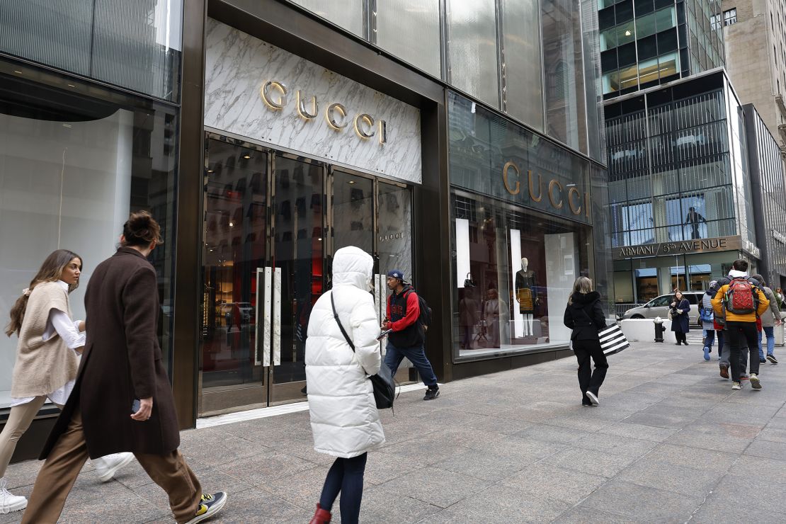 The Gucci store on Fifth Avenue in New York City, seen in March 2024.