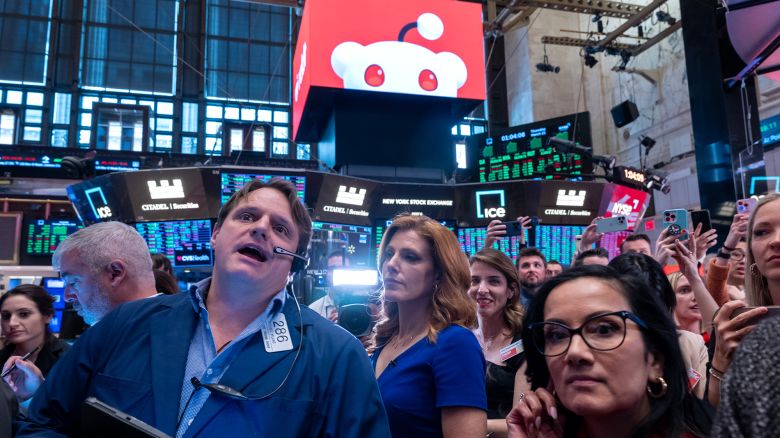 NEW YORK, NEW YORK - MARCH 21: The trading floor of the New York Stock Exchange (NYSE) prepares for the social media platform Reddit's initial public offering (IPO) on March 21, 2024 in New York City. Reddit (RDDT) opened at $47 per share after it had priced its IPO at $34 per share. In the first minutes of trading as a public company, the stock rose roughly 60% to trade above $53. (Photo by Spencer Platt/Getty Images)
