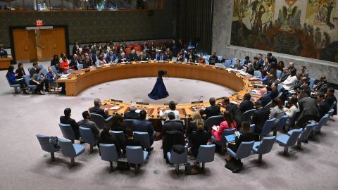 The United Nations Security Council meets at the UN headquarters in New York on March 25.