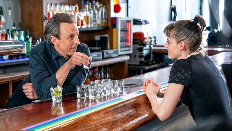 Kristen Stewart turns Seth Meyers into a ‘lesbian icon’ while day drinking