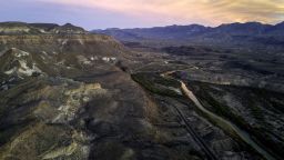 PRESIDIO, TEXAS - MARCH 14: In an aerial view, the Rio Grande forms the U.S.-Mexico border at Big Bend Ranch State Park on March 14, 2024 near Presidio, Texas. The border between the two nations stretches nearly 2,000 miles, from the Gulf of Mexico to the Pacific Ocean and is marked by fences, deserts, mountains and the Rio Grande, which runs the entire length of Texas. The politics and controversies surrounding border and immigration issues have become dominant themes in the U.S. presidential election campaign. (Photo by John Moore/Getty Images)