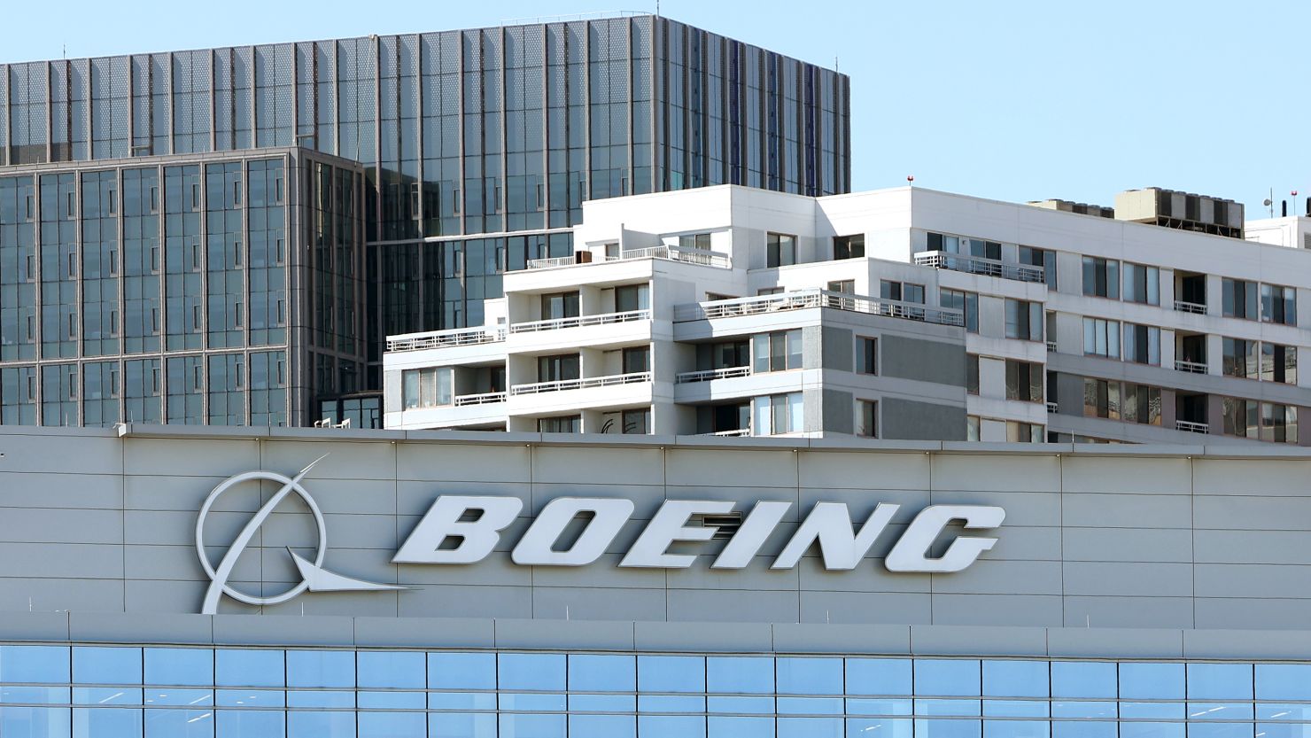 ARLINGTON, VIRGINIA - MARCH 25: The exterior of the Boeing Company headquarters is seen on March 25, 2024 in Arlington, Virginia. Boeing CEO Dave Calhoun announced he intends to leave the company by the end of the year in the wake of ongoing safety concerns with the company's jetliners. Boeingâs chairman Larry Kellner and the head of the commercial airplane unit, Stan Deal, are also exiting. (Photo by Kevin Dietsch/Getty Images)