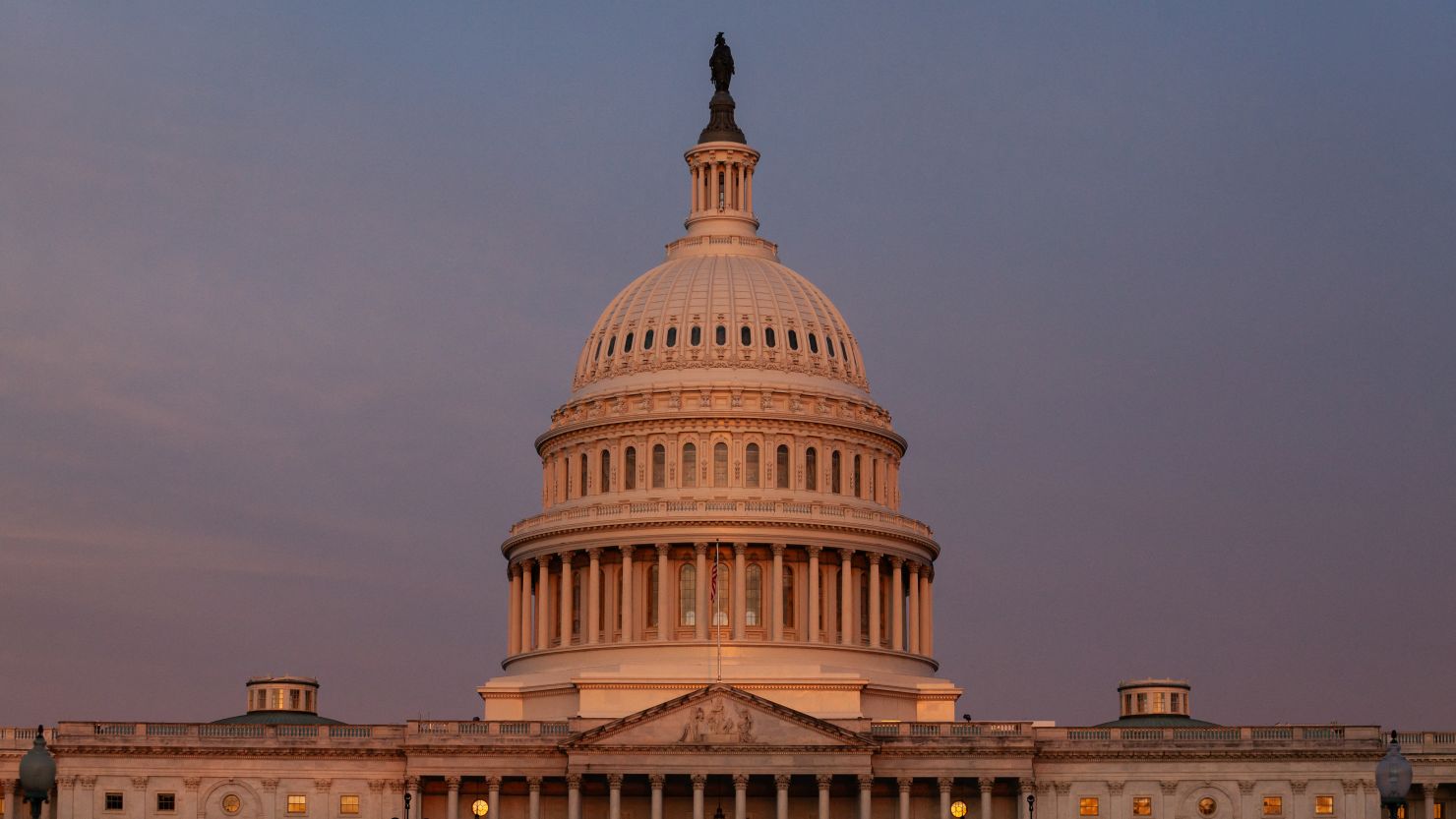 Sunrise paints the United States Capitol pink, Washington, DC, March 26, 2024.
