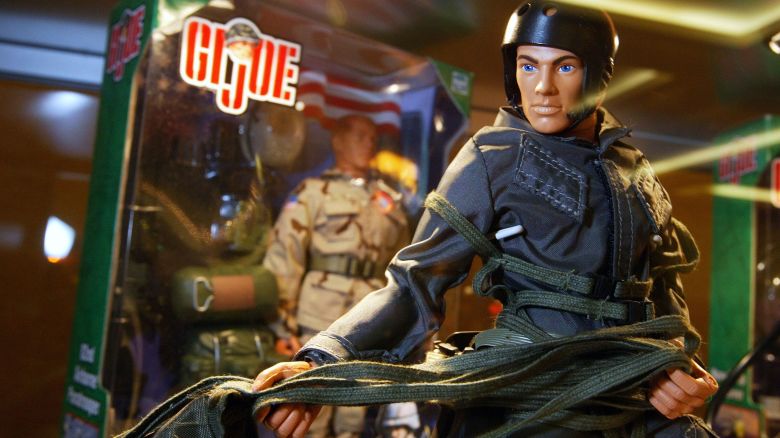 BURLINGAME, CA - JUNE 27:  A G.I. Joe Paratrooper action figure is seen on diplay at the 2003 Hasbro International G.I. Joe Collectors' Convention June 27, 2003 in Burlingame, California. Hundreds of G.I. Joe fans from around the country are attending the convention to buy, sell and trade G.I. Joe and military action figures.  (Photo by Justin Sullivan/Getty Images) 