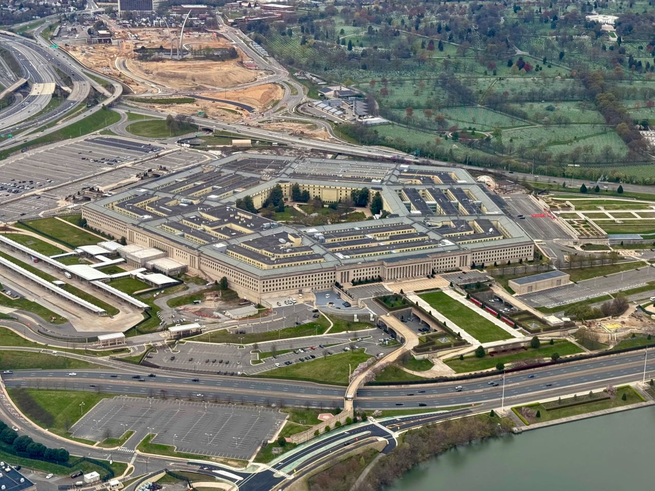 Aerial view of the Pentagon in Washington, DC, on March 31.