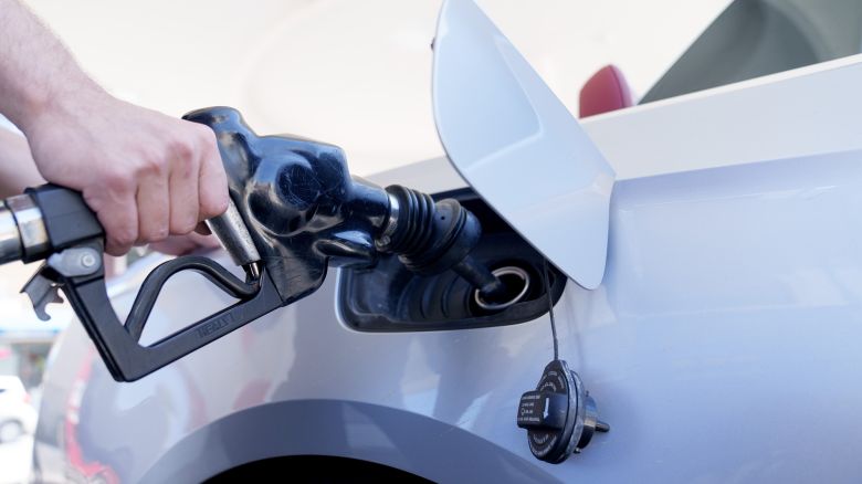 A customer refuels a vehicle at a Mobil gas station in Los Angeles, California, US, on Tuesday, April 2, 2024.