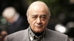 TOPSHOT - Harrods department store owner Mohamed Al Fayed arrives at the London High Court, 27 July 2007, for the preliminary hearing ahead of the coroner's inquest into the death of princess Diana. Lawyers are expected to argue about the authenticity of blood samples from princess Diana's driver when an inquest into her death resumes, a spokesman for her late partner's father said. Michael Cole, who represents Dodi Fayed's father Mohammed, told AFP their legal team and those for driver Henri Paul's family would submit that the blood tested after the fatal crash in Paris in 1997 was not his. (Photo by SHAUN CURRY / AFP) (Photo by SHAUN CURRY/AFP via Getty Images)