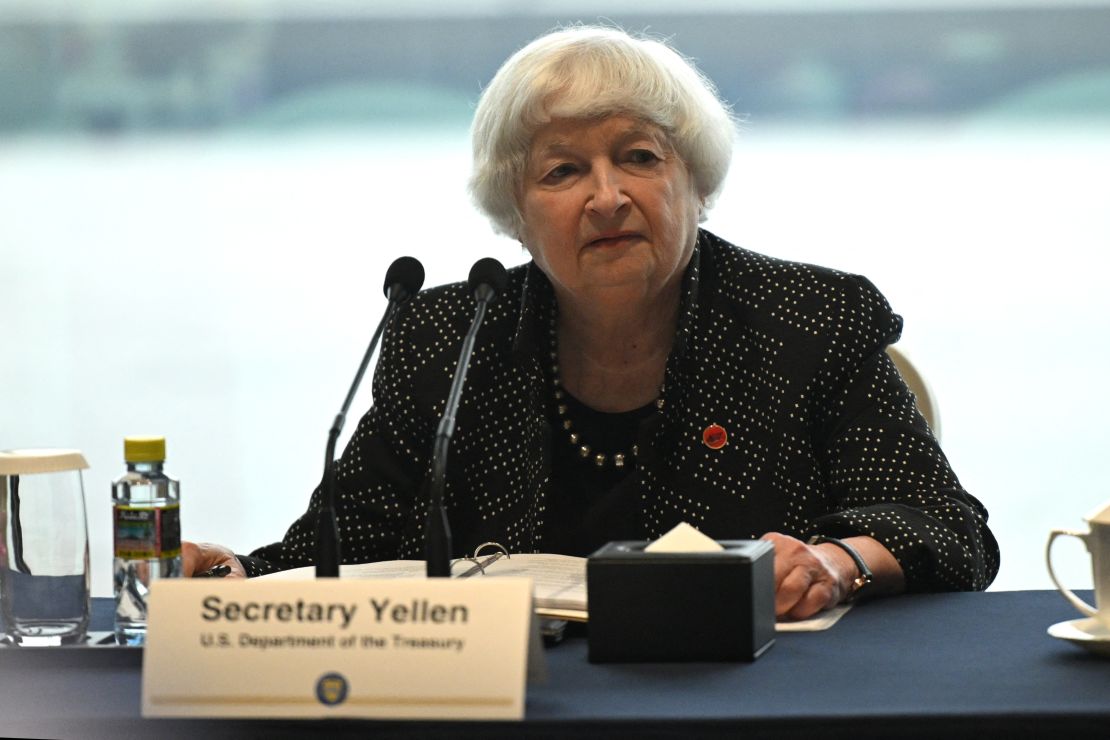 Yellen attended a roundtable with American business leaders in Guangzhou on Friday.