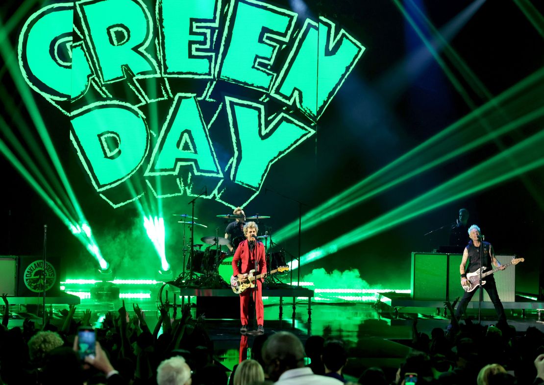 Green Day performs in Los Angeles on April 1.