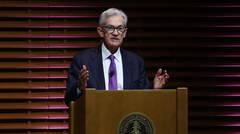 Federal Reserve Chair Jerome Powell speaks at Stanford University on April 03, 2024 in Stanford, California.