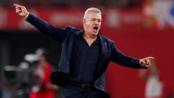 SEVILLE, SPAIN - APRIL 06: Javier Aguirre, Head Coach of RCD Mallorca, reacts during the Copa Del Rey Final between Athletic Club and Real Mallorca at Estadio de La Cartuja on April 06, 2024 in Seville, Spain. (Photo by Fran Santiago/Getty Images)