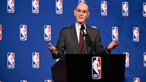 NBA Commissioner Adam Silver addresses the media during a press conference in April 2024.