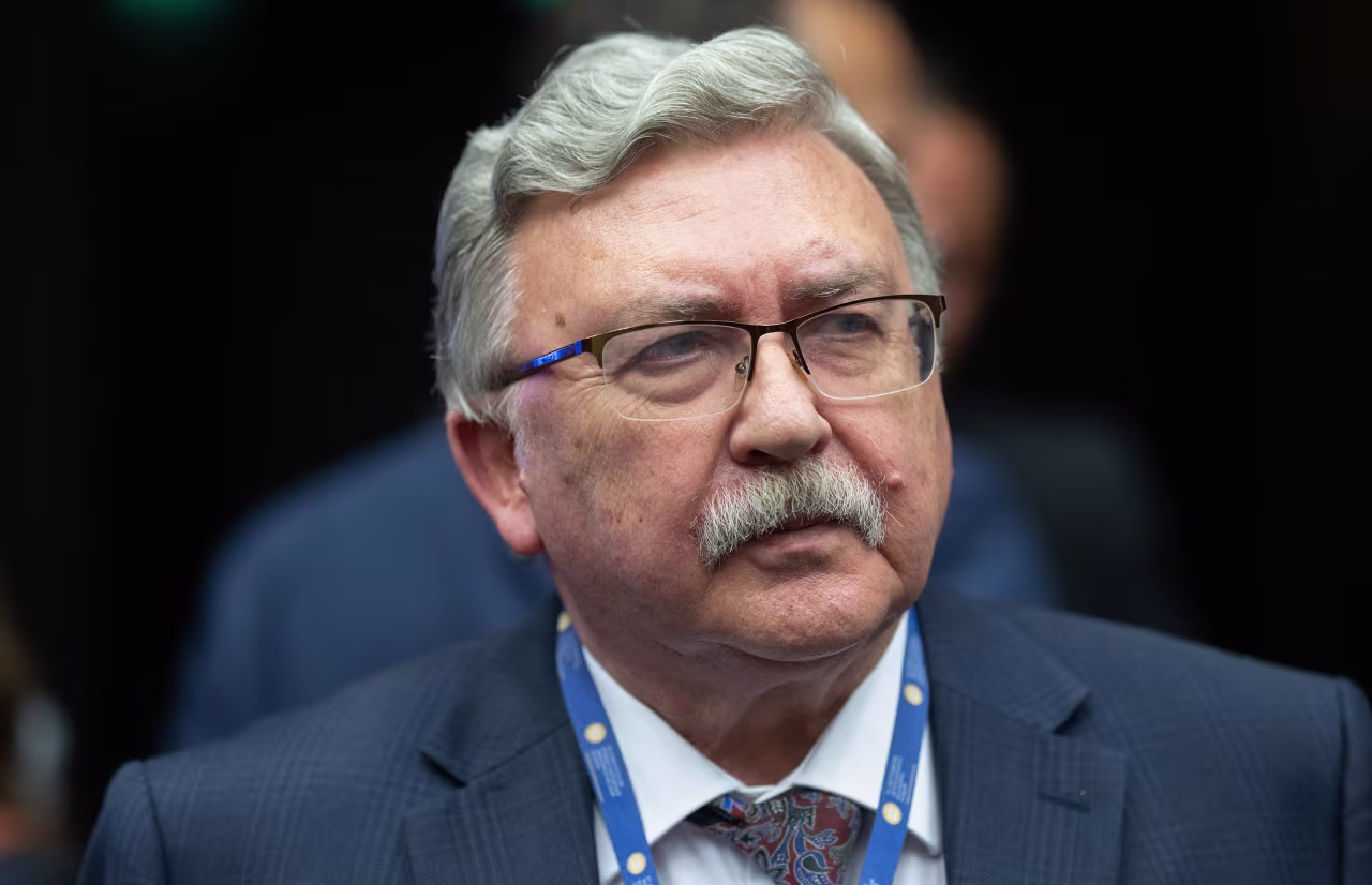 Mikhail Ulyanov attends a IAEA Board of Governors meeting in Vienna on April 11, 2024.