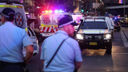 Ambulances make their way outside the Westfield Bondi Junction shopping mall after a stabbing incident in Sydney on April 13, 2024. Australian police on April 13 said they had received reports that "multiple people" were stabbed at a busy shopping centre in Sydney.