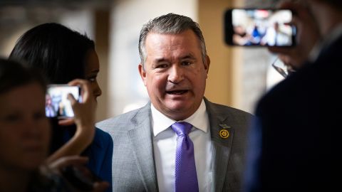 Rep. Don Bacon (R-NE) speaks with reporters following a closed-door House Republican caucus meeting, Washington, DC, April 16, 2024.