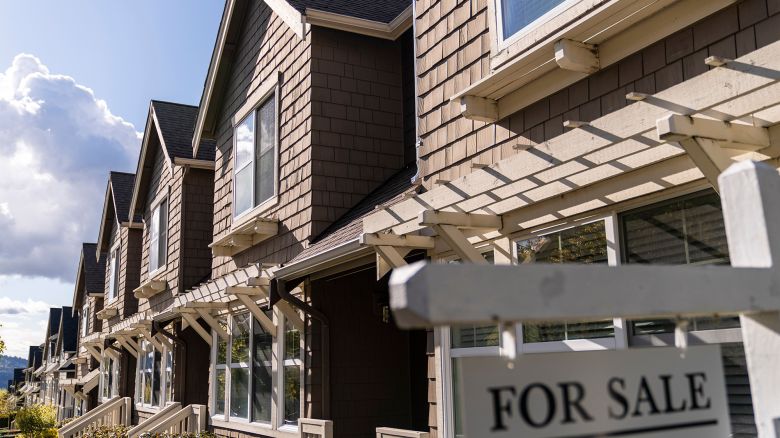 A "For Sale" sign in front of a home in the Issaquah Highlands area of Issaquah, Washington, US, on Tuesday, April 16, 2024.