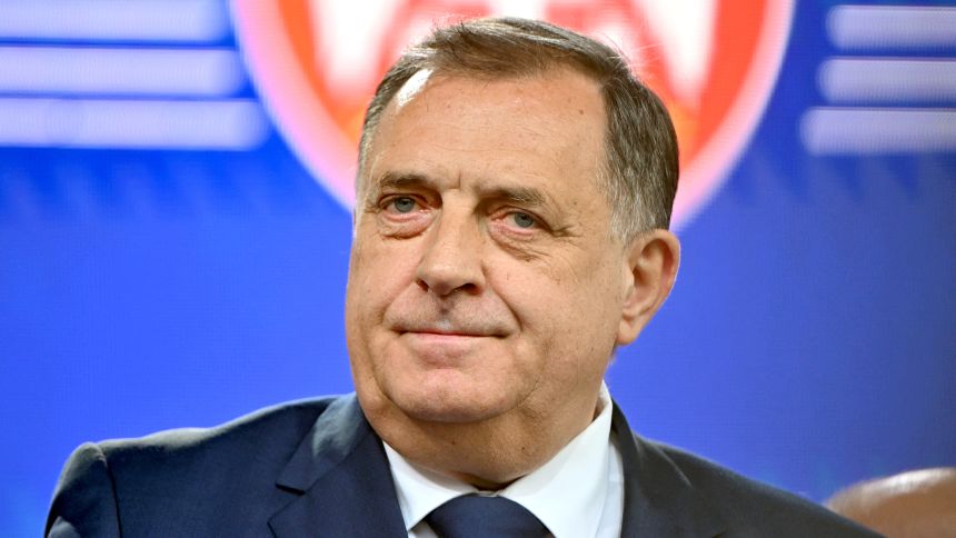 Bosnian Serb leader Milorad Dodik, pictured in April 2024, was removed as president of Republika Srpska earlier this month.
