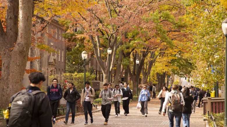 Students on Locust Walk at the University of Pennsylvania